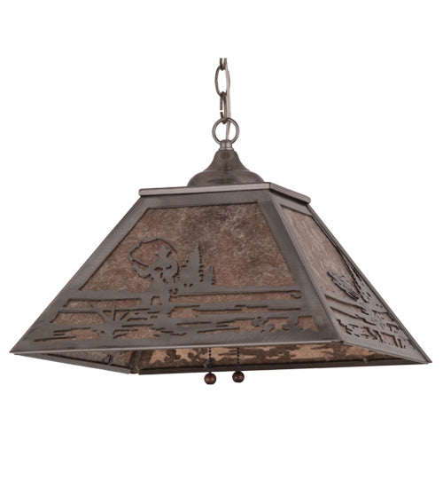 Meyda Tiffany Fly Fishing Creek 15674 Pendant Light - Steel