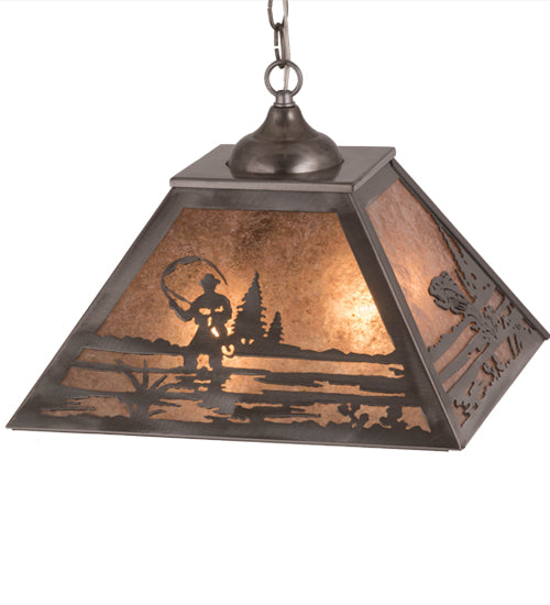 Meyda Tiffany Fly Fishing Creek 15674 Pendant Light - Steel