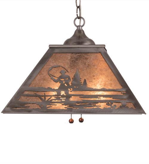Meyda Tiffany Fly Fishing Creek 15674 Pendant Light - Steel