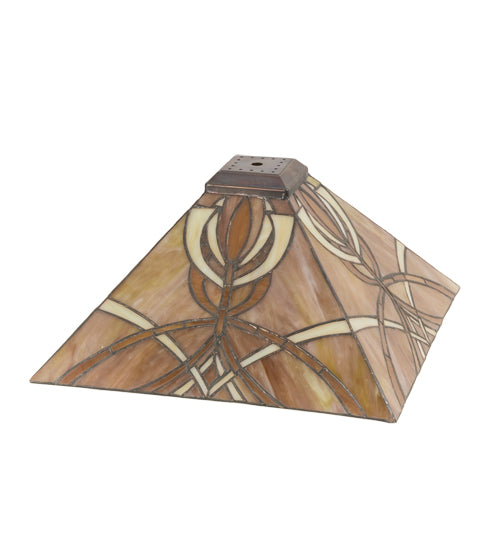 Meyda Tiffany Lighting 156822 Glasgow Bungalow Shade Lamp Shade Bronze / Dark