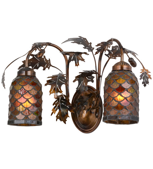 Meyda Tiffany Oak Leaf & Acorn 157211 Wall Light - Transparent Copper