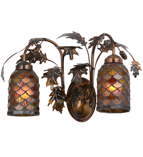 Meyda Tiffany Oak Leaf & Acorn 157211 Wall Light - Transparent Copper