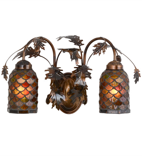 Meyda Tiffany Oak Leaf & Acorn 157211 Wall Light - Transparent Copper