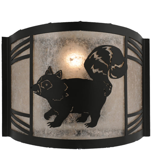 Meyda Tiffany Raccoon On The Loose 157300 Wall Light - Black/Silver Mica