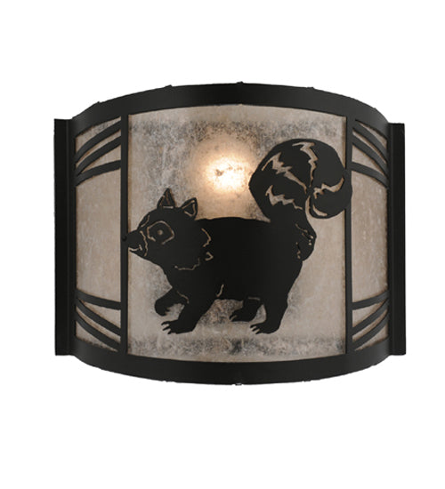 Meyda Tiffany Raccoon On The Loose 157300 Wall Light - Black/Silver Mica