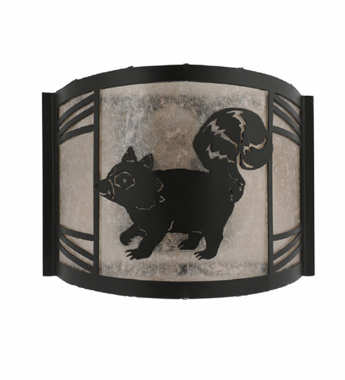 Meyda Tiffany Raccoon On The Loose 157300 Wall Light - Black/Silver Mica