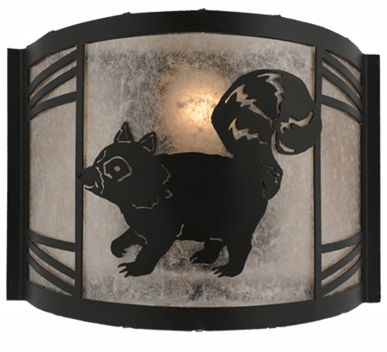 Meyda Tiffany Raccoon On The Loose 157300 Wall Light - Black/Silver Mica