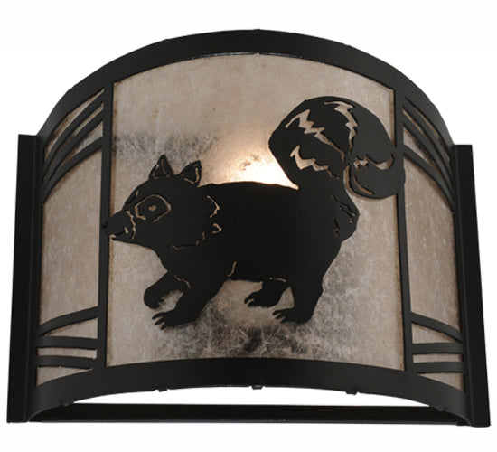 Meyda Tiffany Raccoon On The Loose 157300 Wall Light - Black/Silver Mica