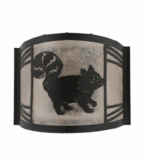 Meyda Tiffany Raccoon On The Loose 157301 Wall Light - Textured Black/Silver Mica