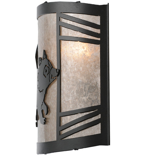 Meyda Tiffany Raccoon On The Loose 157301 Wall Light - Textured Black/Silver Mica