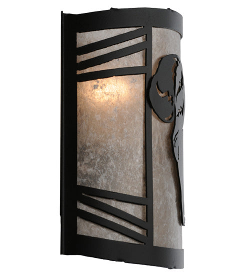 Meyda Tiffany Raccoon On The Loose 157301 Wall Light - Textured Black/Silver Mica