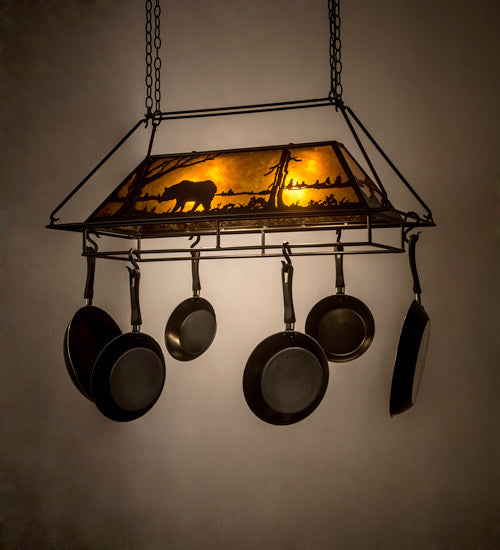 Meyda Tiffany Bear At Lake 15737 Pendant Light - Craftsman Brown