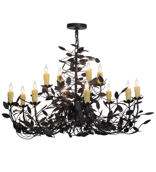 Meyda Tiffany Pear Leaf 157544 Chandelier Light - Black