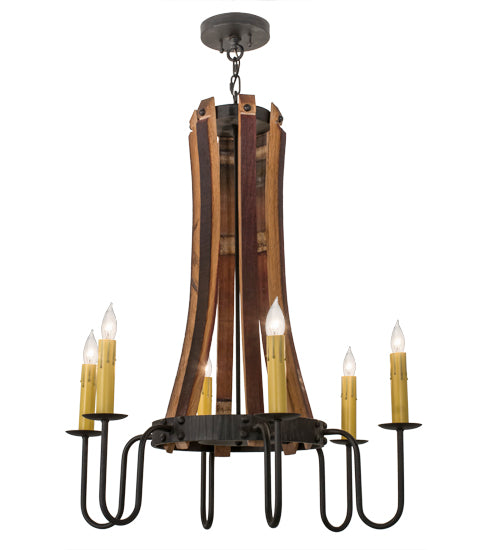 Meyda Tiffany Barrel Stave 157624 Chandelier Light - Natural Wood