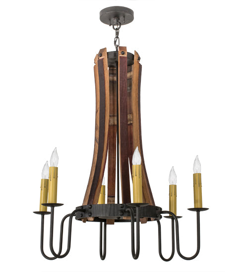 Meyda Tiffany Barrel Stave 157624 Chandelier Light - Natural Wood