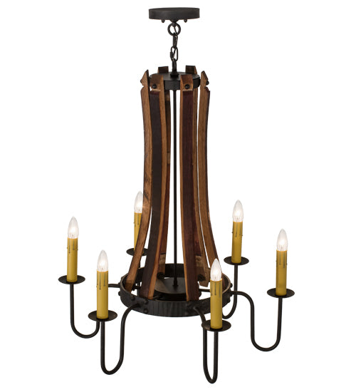 Meyda Tiffany Barrel Stave 157624 Chandelier Light - Natural Wood