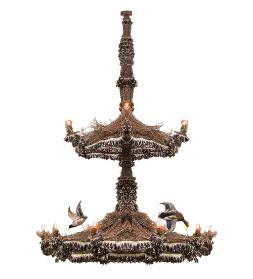 Meyda Tiffany Terres Canard 157699 Chandelier Light - Natural Wood