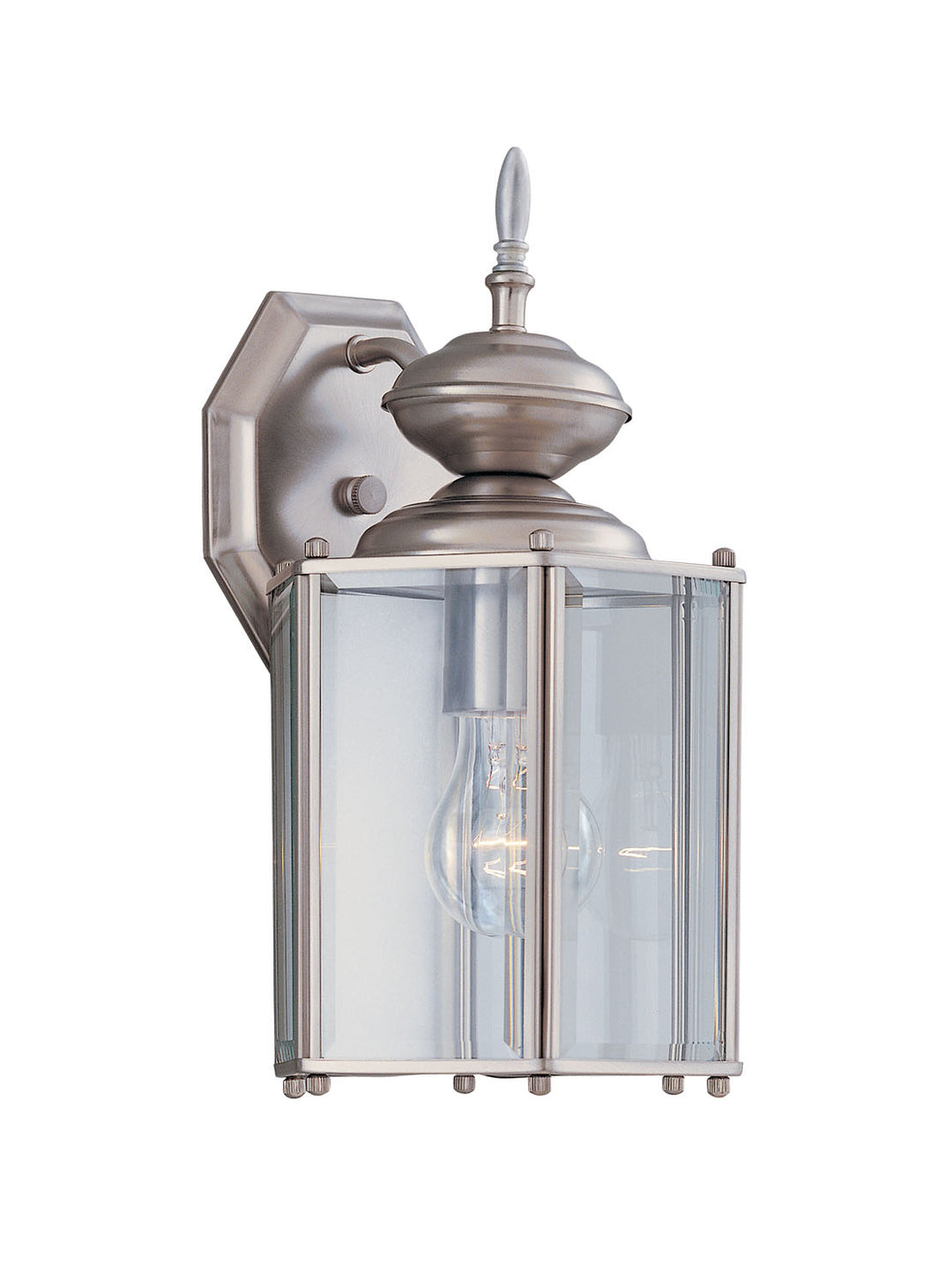 Designers Fountain 1101-PW Beveled Glass Lantern One Light Wall Lantern Outdoor Pewter, Nickel, Silver