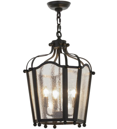 Meyda Tiffany Citadel 158233 Pendant Light - Black/Clear Seedy Glass