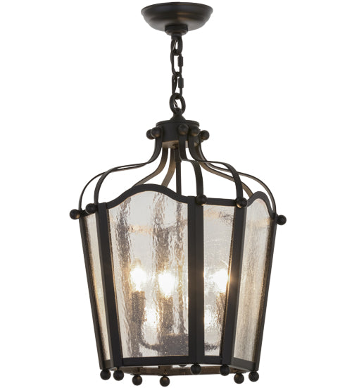 Meyda Tiffany Citadel 158233 Pendant Light - Black/Clear Seedy Glass