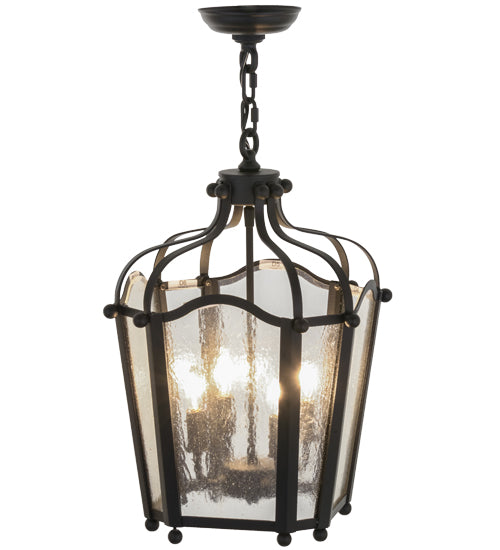Meyda Tiffany Citadel 158233 Pendant Light - Black/Clear Seedy Glass