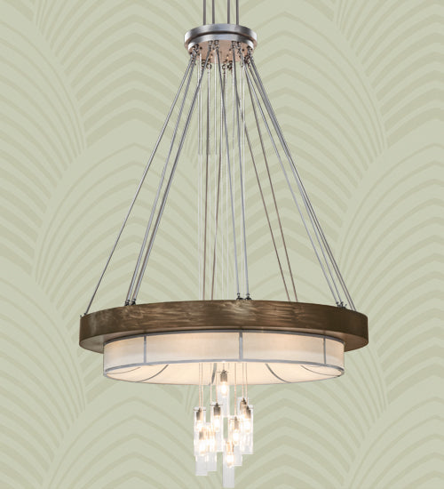 Meyda Tiffany Cilindro 158292 Chandelier Light - Antique Copper,Chrome