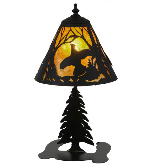 Meyda Tiffany Lighting 158357 Ruffed Grouse One Light Accent Lamp Lamp Black