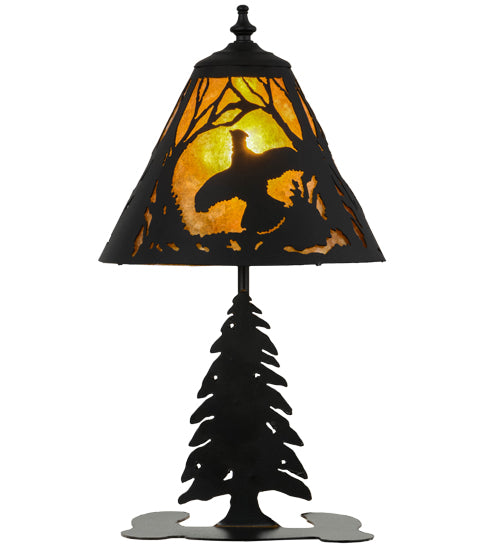 Meyda Tiffany Lighting 158357 Ruffed Grouse One Light Accent Lamp Lamp Black