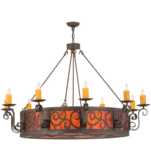 Meyda Tiffany Delano 158394 Chandelier Light - Gilded Tobacco/Mica Acrylic Sb Out