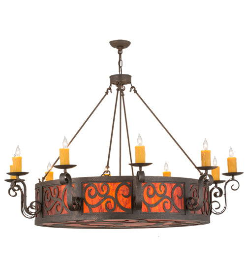 Meyda Tiffany Delano 158394 Chandelier Light - Gilded Tobacco/Mica Acrylic Sb Out
