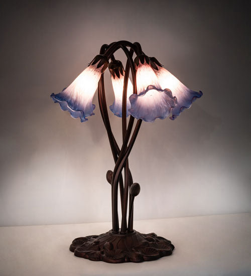 Meyda Tiffany Lighting 15856 Pink/Blue Five Light Accent Lamp Lamp Bronze / Dark