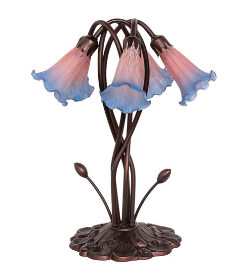Meyda Tiffany Lighting 15856 Pink/Blue Five Light Accent Lamp Lamp Bronze / Dark