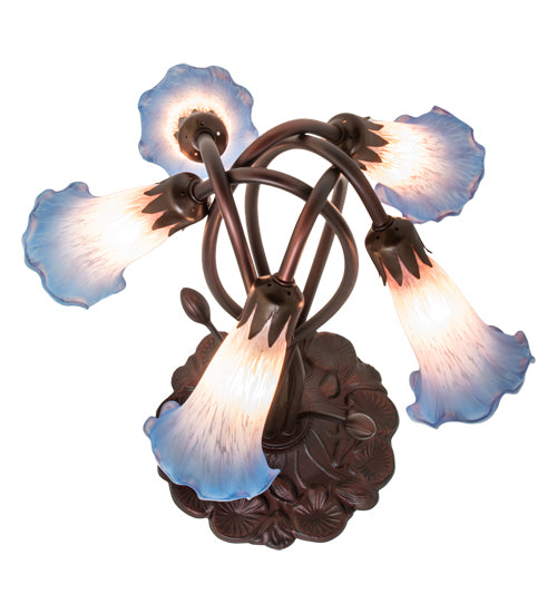 Meyda Tiffany Lighting 15856 Pink/Blue Five Light Accent Lamp Lamp Bronze / Dark