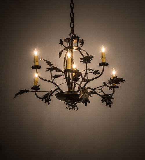 Meyda Tiffany Oak Leaf & Acorn 158572 Chandelier Light - Antique Copper