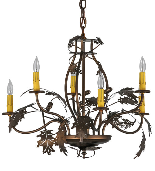 Meyda Tiffany Oak Leaf & Acorn 158572 Chandelier Light - Antique Copper