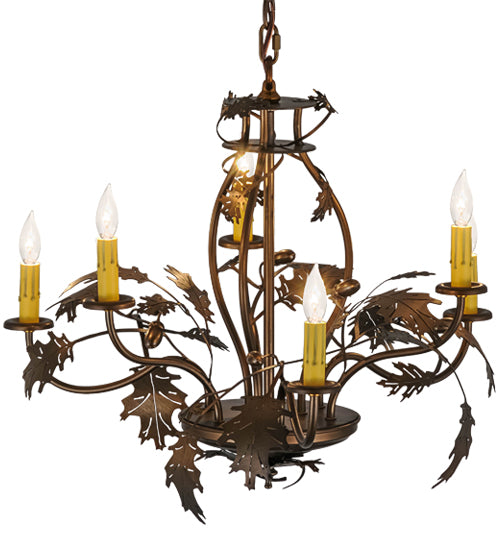 Meyda Tiffany Oak Leaf & Acorn 158572 Chandelier Light - Antique Copper