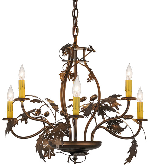 Meyda Tiffany Oak Leaf & Acorn 158572 Chandelier Light - Antique Copper