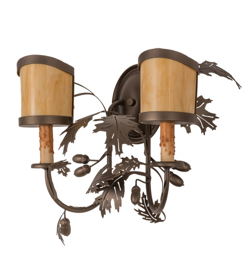 Meyda Tiffany Oak Leaf & Acorn 158693 Wall Light - Bronze