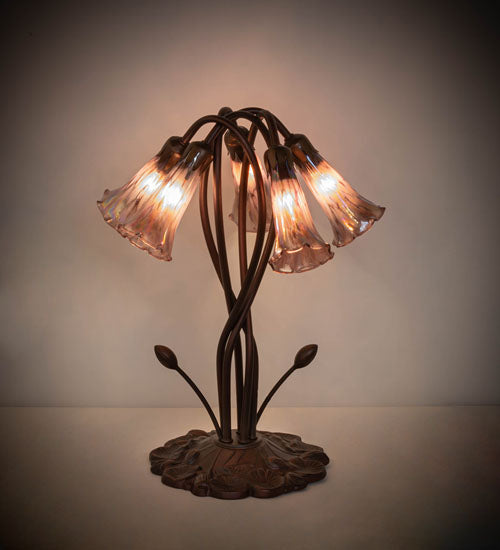 Meyda Tiffany Lighting 15902 Purple Iridescent Five Light Accent Lamp Lamp Bronze / Dark