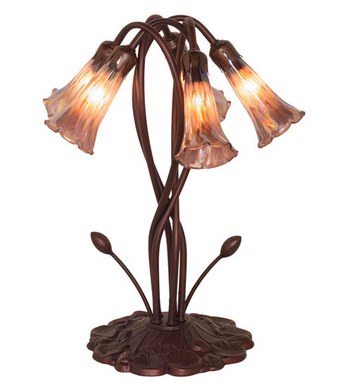 Meyda Tiffany Lighting 15902 Purple Iridescent Five Light Accent Lamp Lamp Bronze / Dark