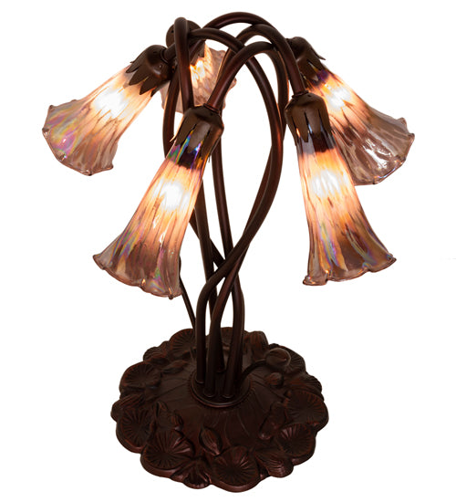 Meyda Tiffany Lighting 15902 Purple Iridescent Five Light Accent Lamp Lamp Bronze / Dark