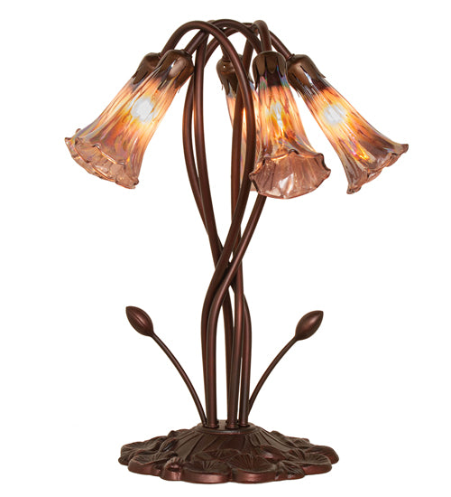 Meyda Tiffany Lighting 15902 Purple Iridescent Five Light Accent Lamp Lamp Bronze / Dark