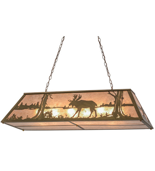 Meyda Tiffany Moose At Lake 159030 Pendant Light - Antique Copper