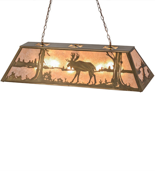 Meyda Tiffany Moose At Lake 159030 Pendant Light - Antique Copper