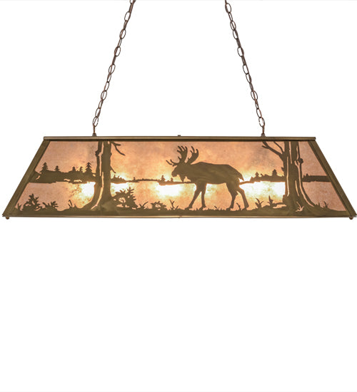 Meyda Tiffany Moose At Lake 159030 Pendant Light - Antique Copper