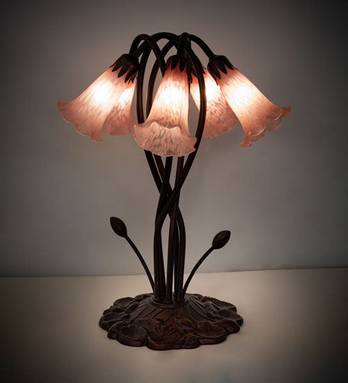 Meyda Tiffany Lighting 15925 Pink Five Light Accent Lamp Lamp Bronze / Dark