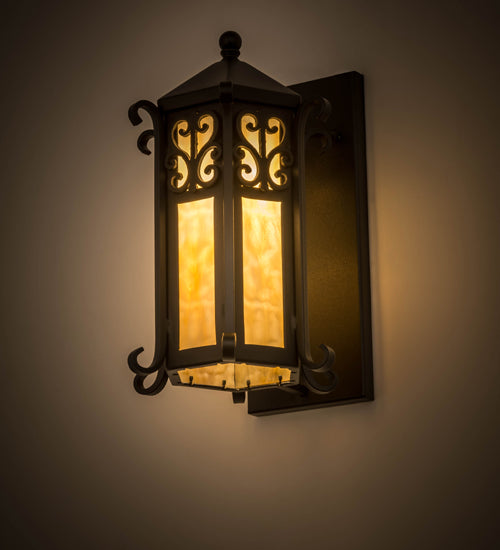 Meyda Tiffany Lighting 159254 Caprice One Light Wall Sconce Outdoor Bronze / Dark