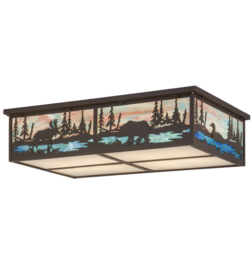 Meyda Tiffany Wildlife At Pine Lake 159257 Ceiling Light - Timeless Bronze