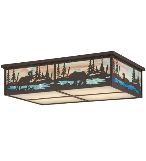 Meyda Tiffany Wildlife At Pine Lake 159257 Ceiling Light - Timeless Bronze