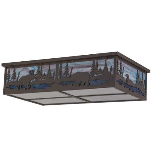 Meyda Tiffany Wildlife At Pine Lake 159257 Ceiling Light - Timeless Bronze